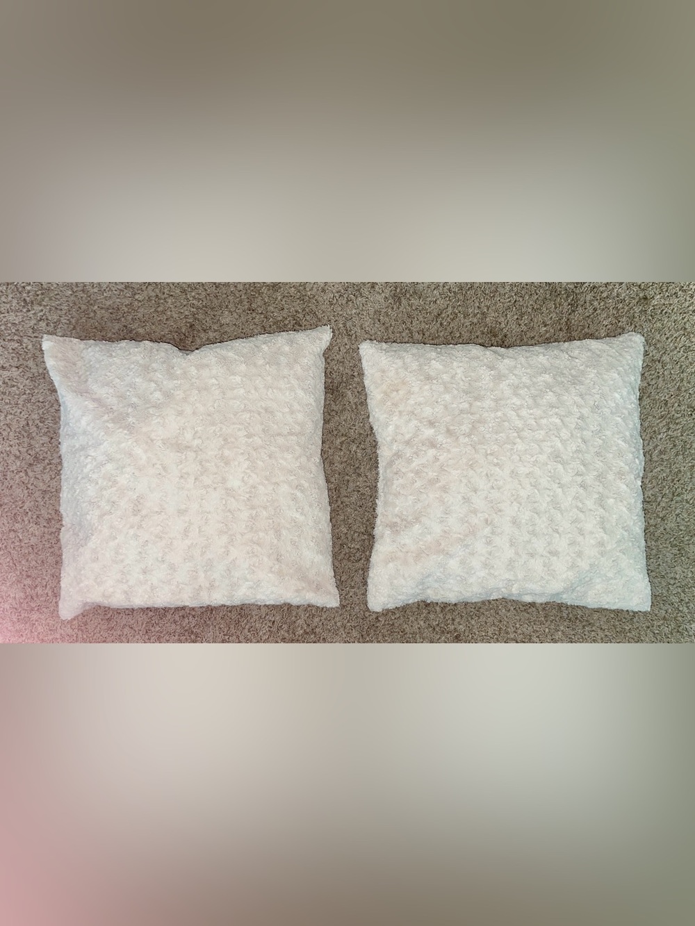 Luxury White/Creme Textured Decorative Throw Pillow Set